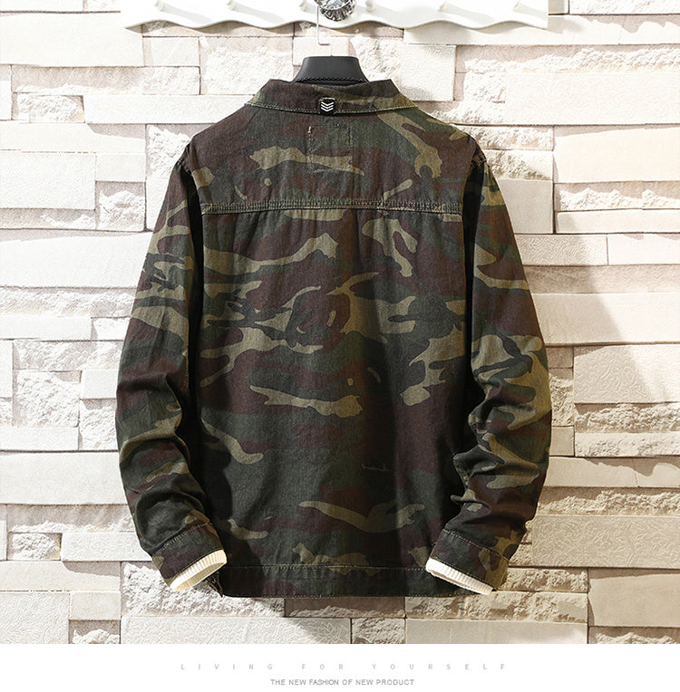 Men's Camouflage Denim Jacket - Fashionable Autumn Design