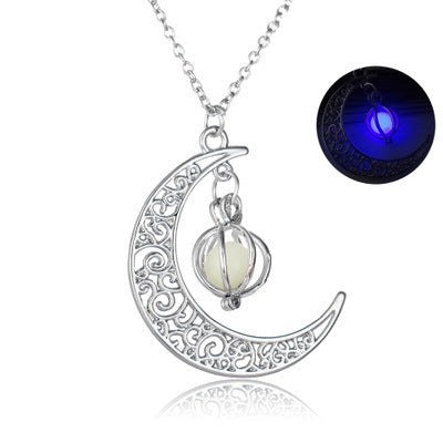 Moon Natural Glowing Stone Healing Necklace
