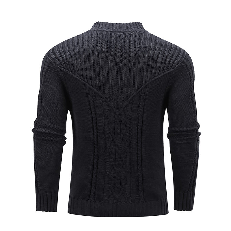 Men's Fashionable Solid Color Jacquard Sweater