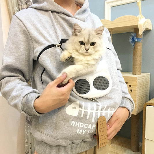 Women Hoodie With Cat Pet Pocket