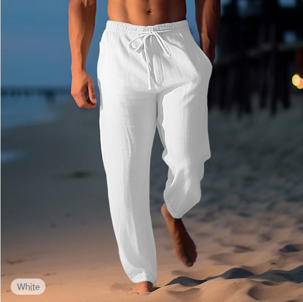 Transparent Beach Pants with Drawstring Elastic Waist - Comfortable Straight-Leg
