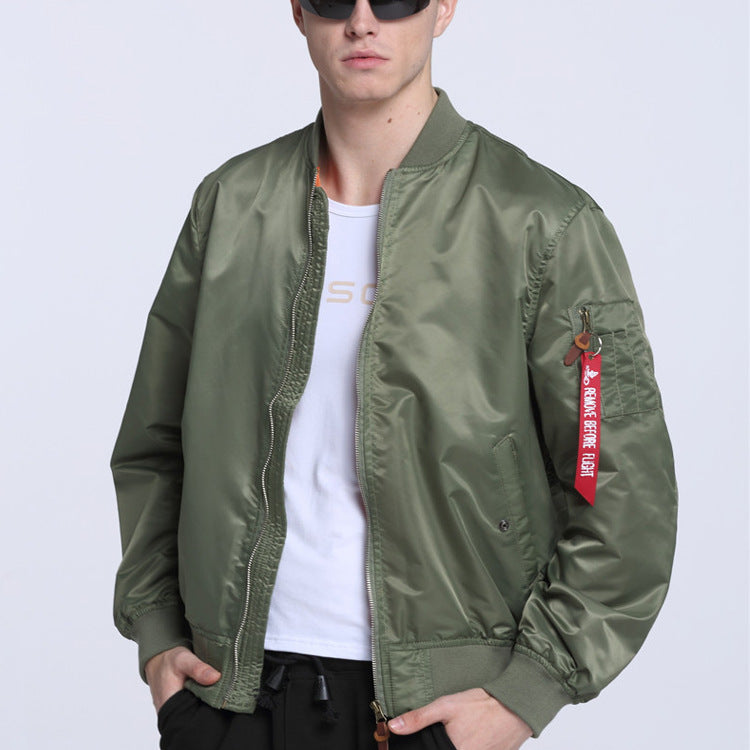 Men's Sports Casual MA1 Pilot Jacket with Stand Collar