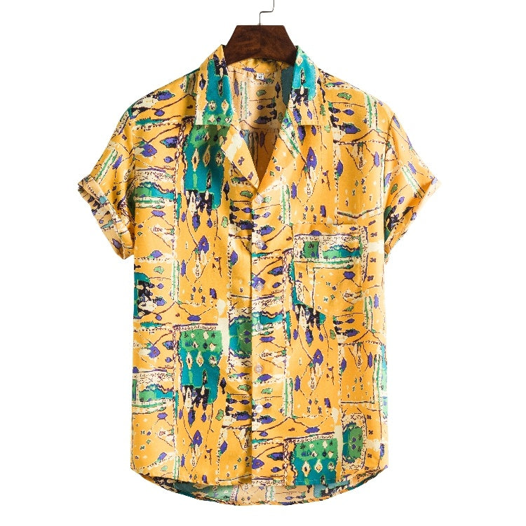 Men's Short-Sleeve Beach Shirt - New Printed Design