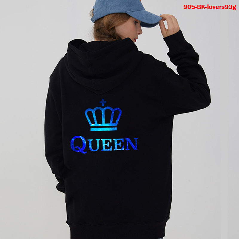 Women Hoodies King Queen Printed