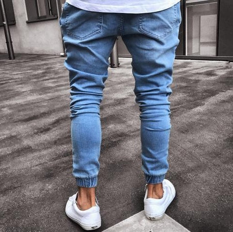 Men's Stretchy Ripped Biker Jeans
