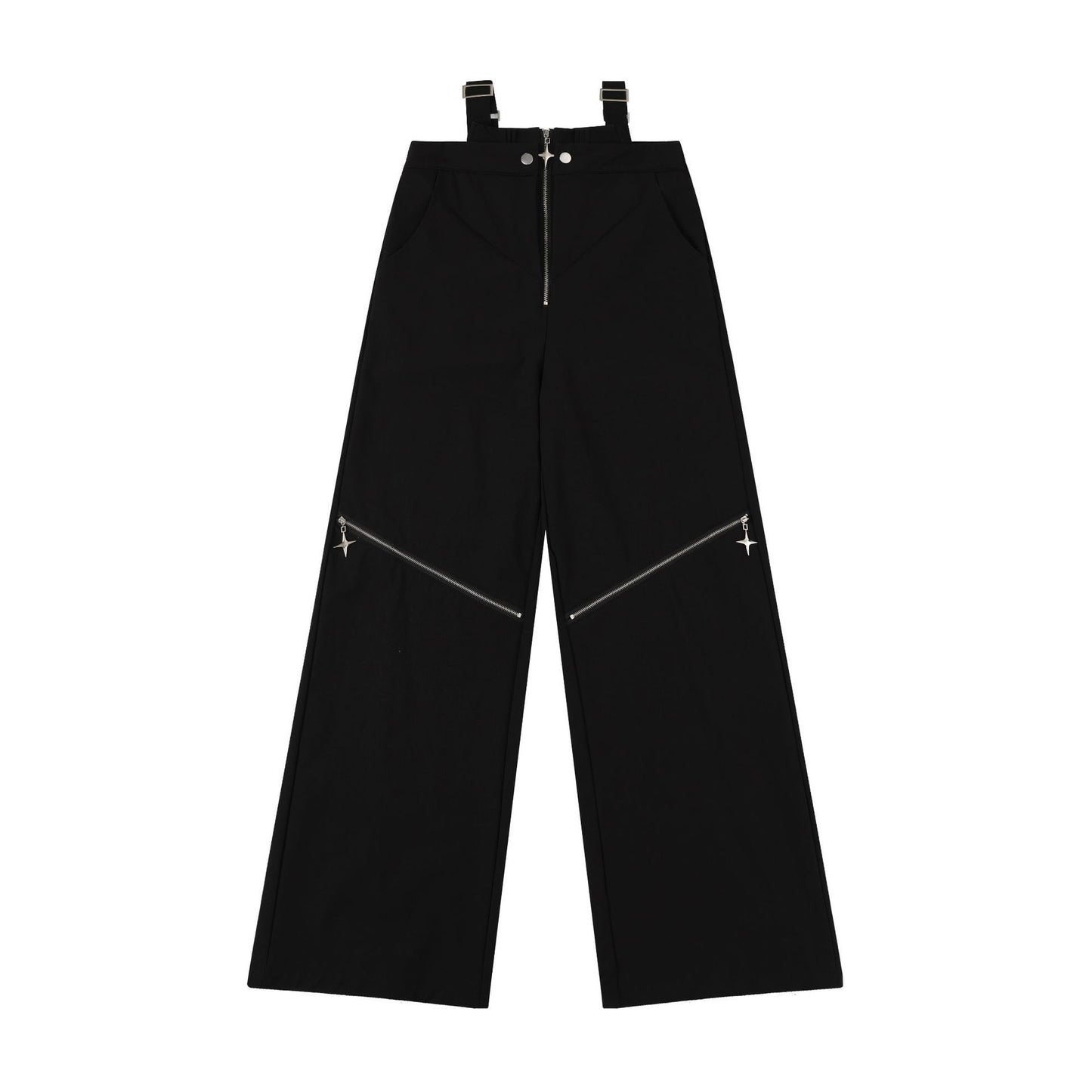 Y2K Harajuku Style Black Cargo Pants for Women - High Street Zipper Design