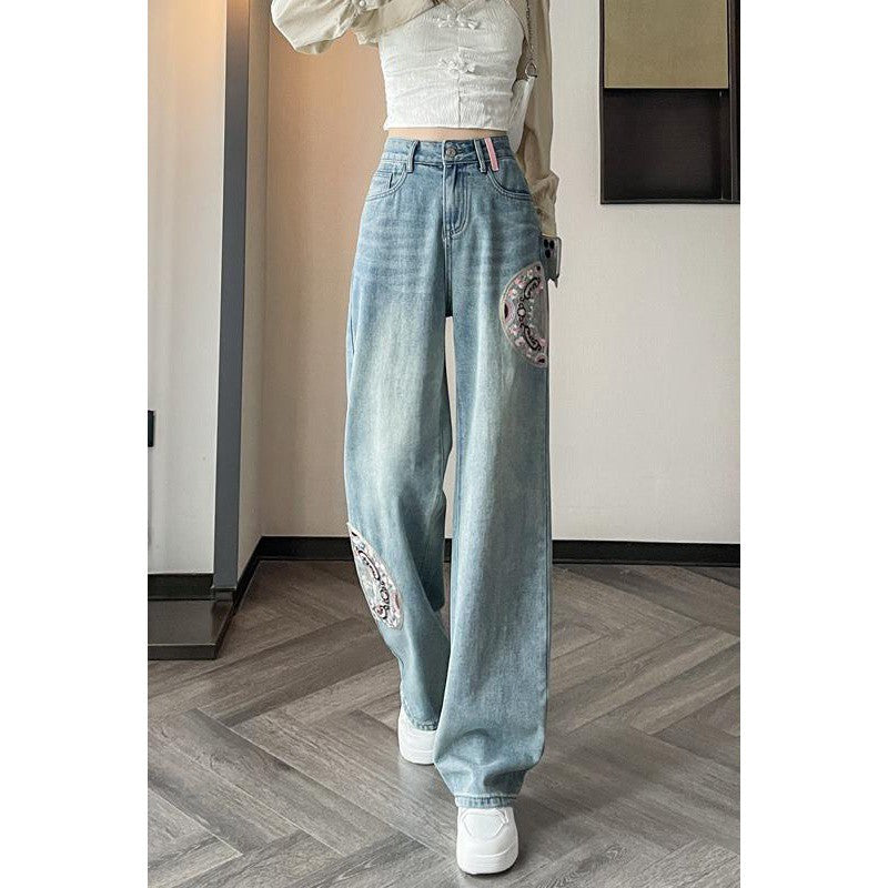 High-Quality Embroidered Straight Jeans