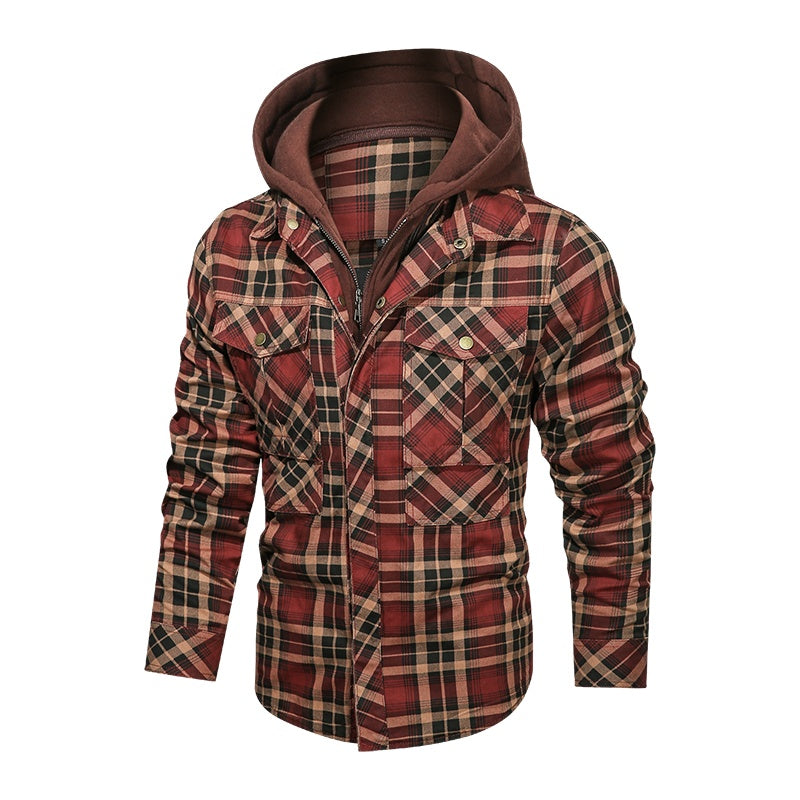 Men Warm Jacket Fleece Thick Autumn Winter Detachable Hoodie
