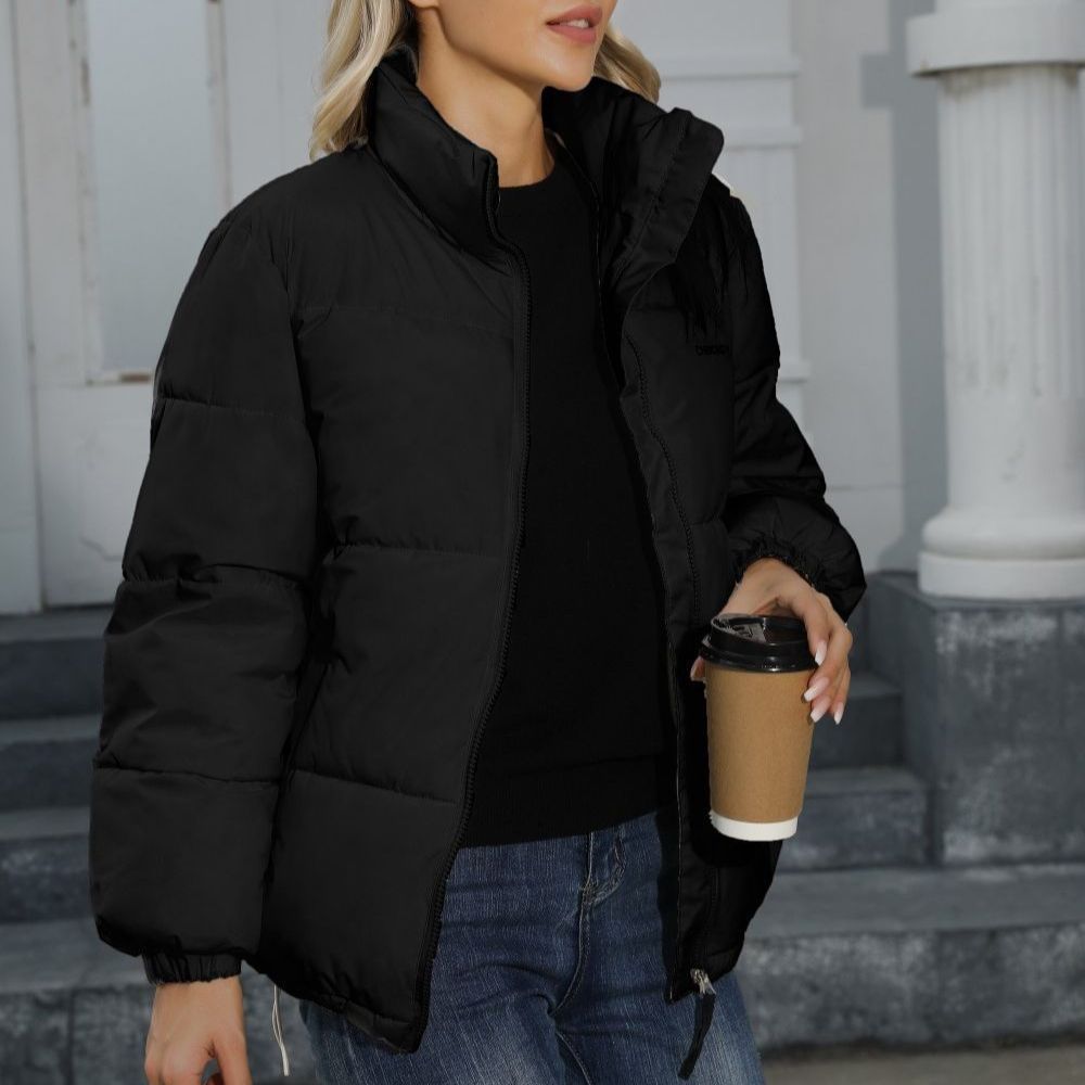 Women's Casual Windproof Down Cotton Coat - Warm Thickened Jacket for Winter