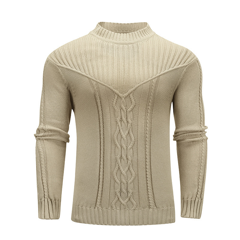 Men's Fashionable Solid Color Jacquard Sweater