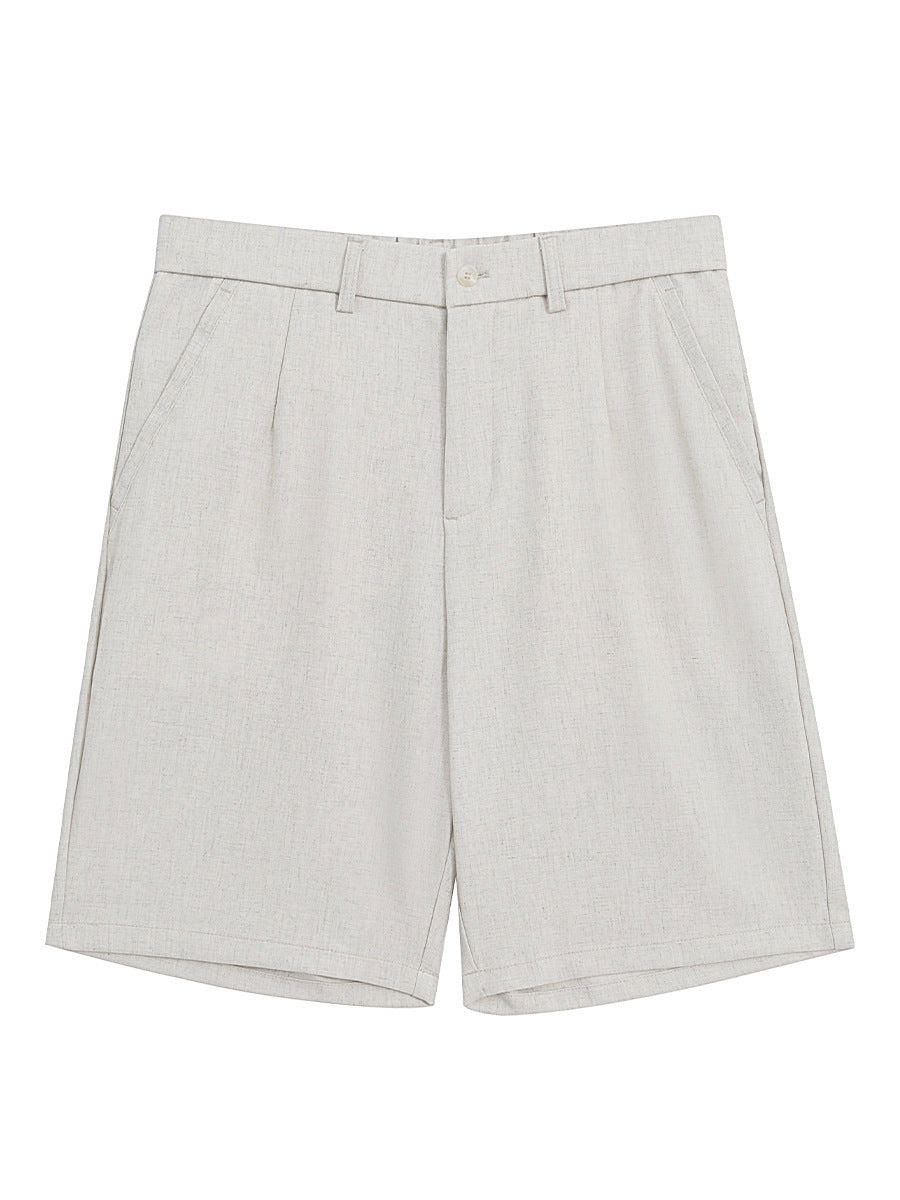 Men's Simple Solid Color Casual Cotton Linen Shorts