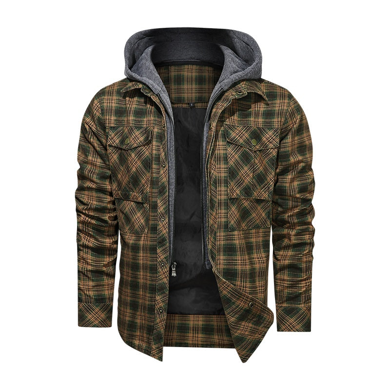 Men Warm Jacket Fleece Thick Autumn Winter Detachable Hoodie