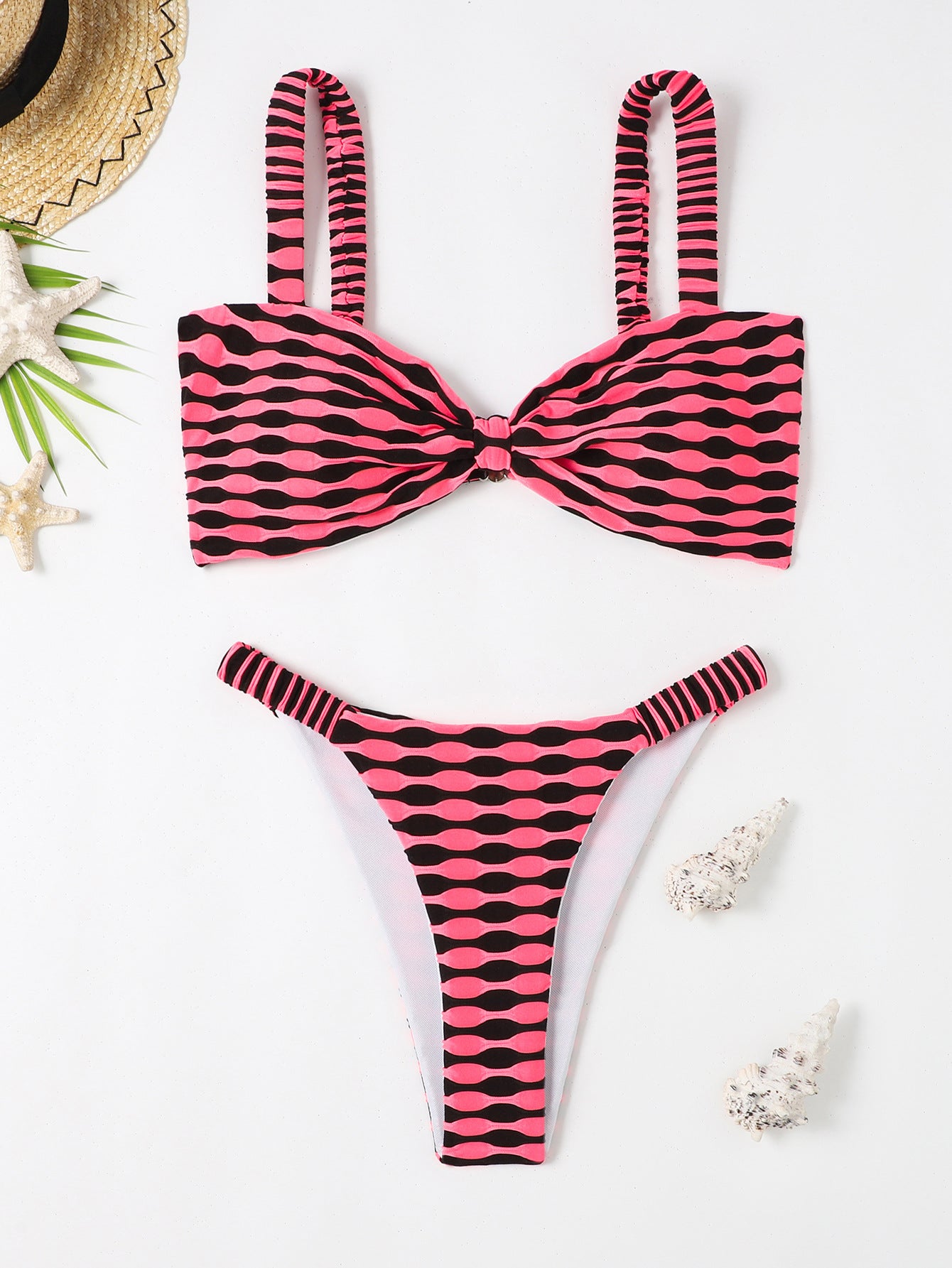 Sexy Striped Print Bikini