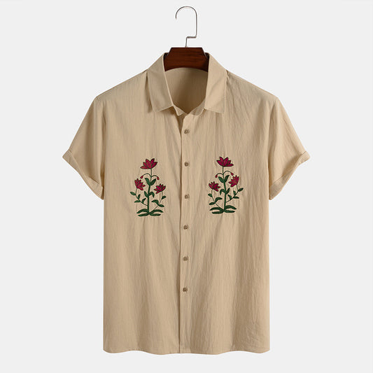 Men's Casual Embroidered Men's Shirt